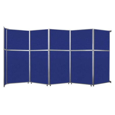 Versare Operable Wall Folding Room Divider 19'6" x 10'3/4" Royal Blue Fabric 1070505-1